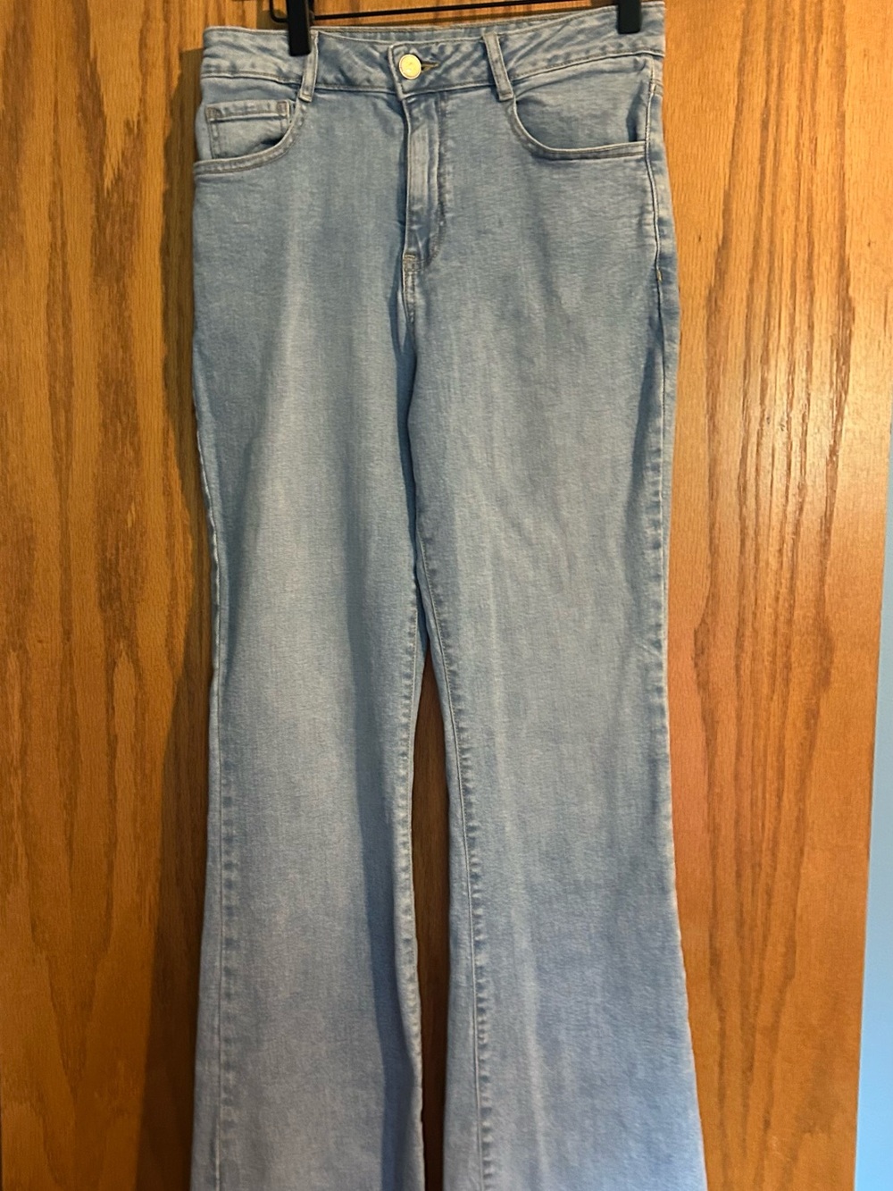 Bagatelle Collection Wide Leg Light Wash Jeans Womens Size 27 Cuffed Hem